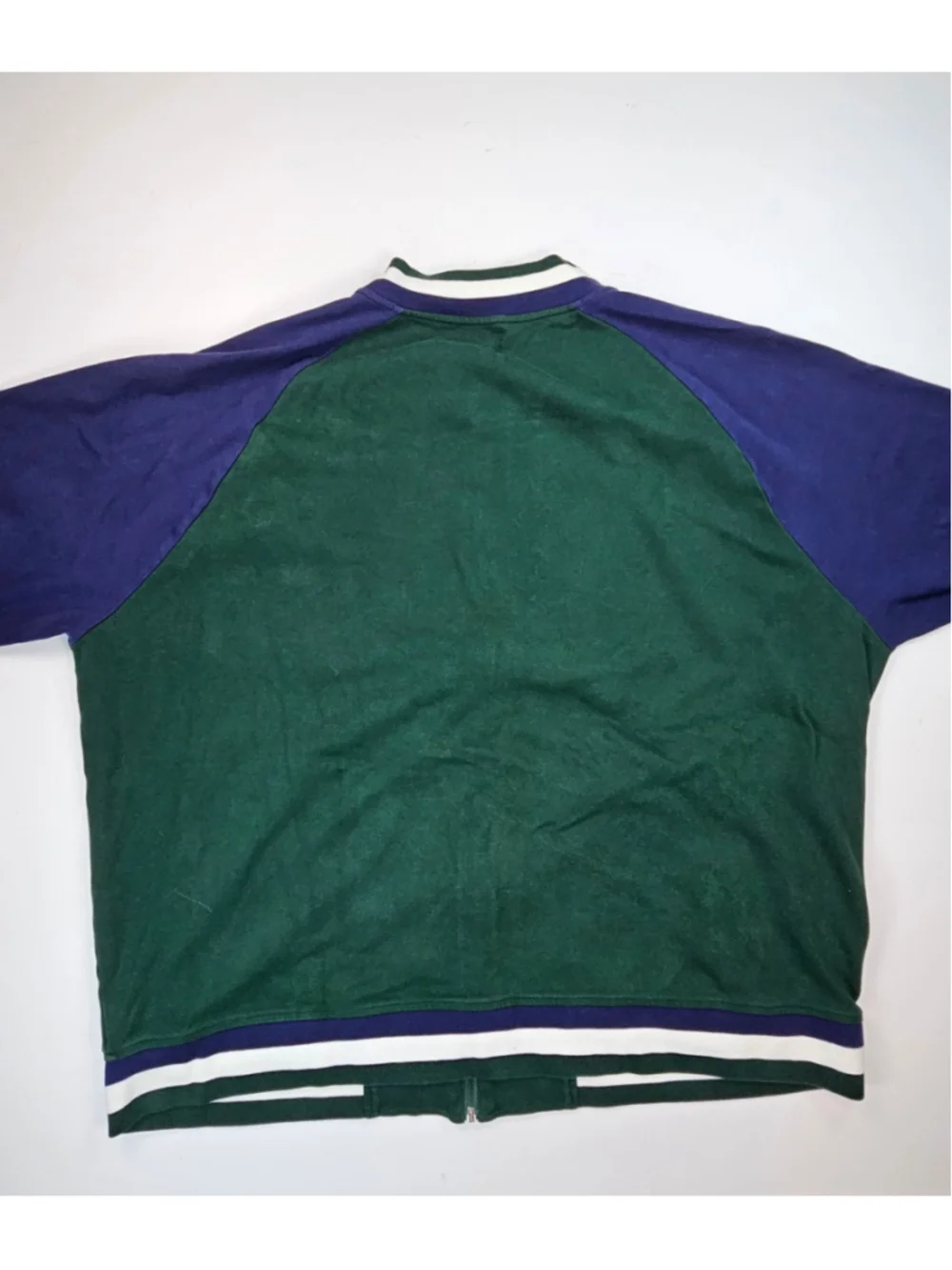 Polo Ralph Lauren Full Zip Varsity Jacket Men's 2XB Green Purple Cotton Pony